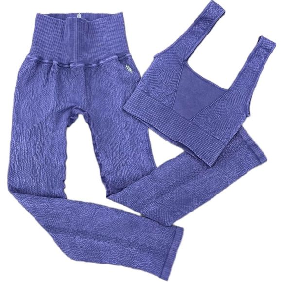 NWOT Free People Good Karma Tile Textured Set in OuterSpace MSRP $138 M/L - Picture 9 of 12